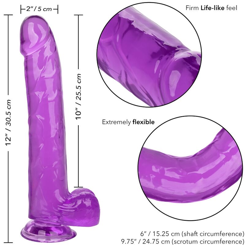 DILDO QUEEN TAILLE CALEX - VIOLET 25,5 CM